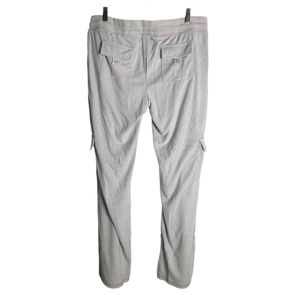 •SOLD•BCBGMAXAZRIA Silver Embellished Terry Cloth Wide Leg Track Pants NWT XL - Picture 7 of 8